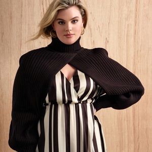 ELOQUII NWT Black Sweater Topper Shrug Knit #035